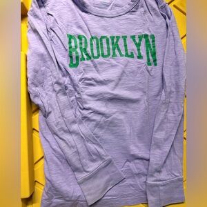 Crewcuts Lavender Tee with Green Print size 8-9